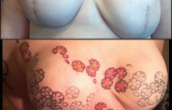 Kadınlara Memeye Yapılan Tatuajla (Dövme)