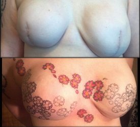 Kadınlara Memeye Yapılan Tatuajla (Dövme)